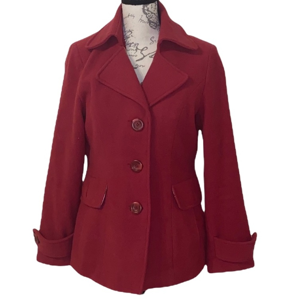 Cabi Red Pea Coat